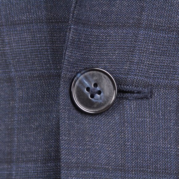 Calvin Klein Men's Blazer Jacket Size‎ 36S Slim-Fit Blue plaid Wool Blend E04541 - Picture 7 of 8